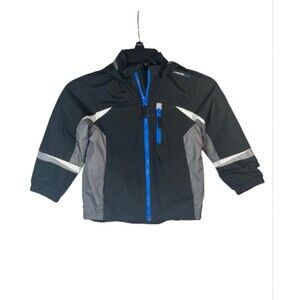 London Fog toddler coat 4T BLACK BLUE RAIN JACKET WIND BREAKER